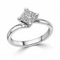 Solid 14K White Gold 1.50 Ct Princess Diamond Engagement Wedding Rings Size 6 7