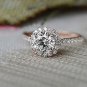 1.50ct Brilliant Round-Cut Diamond Halo Engagement Ring 10K Rose Gold