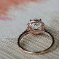 1.50ct Brilliant Round-Cut Diamond Halo Engagement Ring 10K Rose Gold