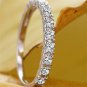 1.00 Ct Womens Wedding Round Cut Diamond Band Ring 14K White Gold Plated