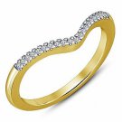 14K Yellow Gold Finish Round VVS1 Diamond Engagement Wedding Band Ladies Ring
