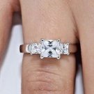 2ct Princess Cut Solitaire Diamond Engagement Ring 14kt White Gold Finish