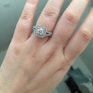 2.00 Ct Round Halo Diamond Wedding Ladies Engagement Ring 14K White Gold Finish
