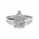 2.00Ct Diamond Engagement Ring White Gold Finish Size 6 VVS1/D Pear Cut