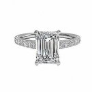 1.30 Ct Emerald Diamond Engagement Ring White Gold Finish Wedding Rings Size 6 7