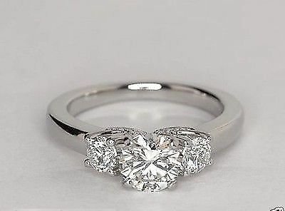 2ct round d vvs1 diamond solitaire engagement wedding ring 14k white gold over
