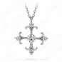 1/2ct Round 14k White Gold Over Fairy Tale Cross Pendant Necklace For Women's