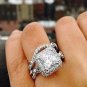 Princess Cut Diamond Wedding Bridal Sets Engagement Ring 14K White Gold Over