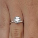 1.00 Ct Round Diamond Engagement Ring 14K White Gold Solitaire Rings Size 5 6 7