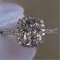 VVS1 Diamond Cushion Cut 2.20 Ct White Gold Over Ladies Wedding Engagement Ring
