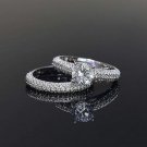 14K White Gold Over Wedding 2.15 Ct Round Diamond Bridal Sets Engagement Ring