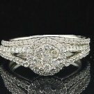 2.00 Ct Round Cut VVS1 Diamond 14K White Gold Finish Engagement Bridal Ring Sets