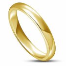 3MM Band 14K Yellow Gold Finish 925 Sterling Silver Womens Ladies Stackable Ring