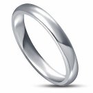 3MM Band 14K White Gold Finish 925 Sterling Silver Womens Ladies Stackable Ring