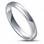 3MM Band 14K White Gold Finish 925 Sterling Silver Womens Ladies Stackable Ring