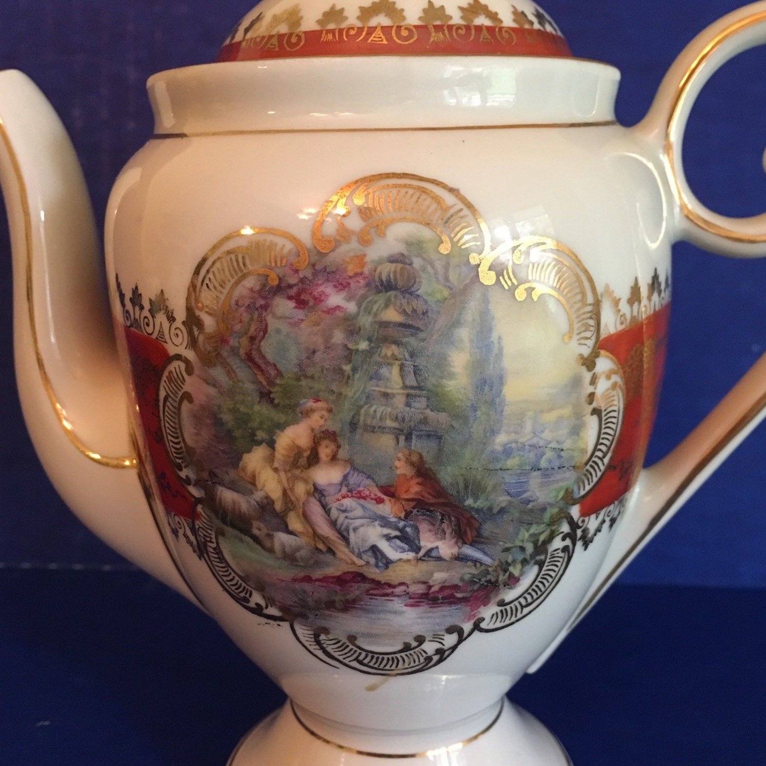 Oscar Schlegelmilch Porcelain China 16 piece Tea Coffee Set Iridescent MINT