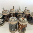 Budweiser Endangered Species Series Steins X8 Beer Steins COA, NIB, Limited