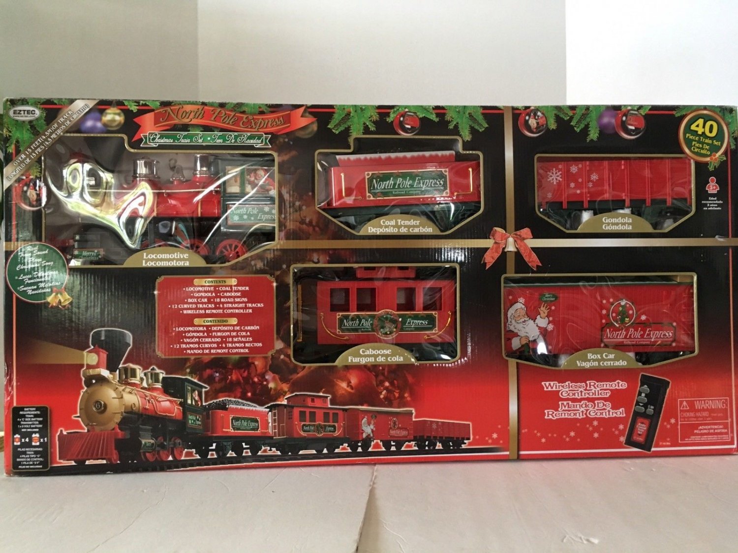 Eztec North Pole Express Christmas Train RARE 40! Piece Set NEW