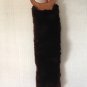 Fur Purse Dark Brown Leather Handles Folds As Clutch UNIQUE Made In Italy NEW