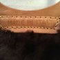 Fur Purse Dark Brown Leather Handles Folds As Clutch UNIQUE Made In Italy NEW
