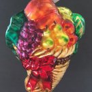 Radko, Blown Glass Frosted Ornament, Cornucopia, Horn Of Plenty