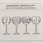 LENOX Wine Glass Set 4 Crystal Assorted Balloon Glasses and 4 Designs