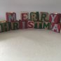 Candle Holders Wooden Block Merry Christmas Colonial Candle of Cape Cod
