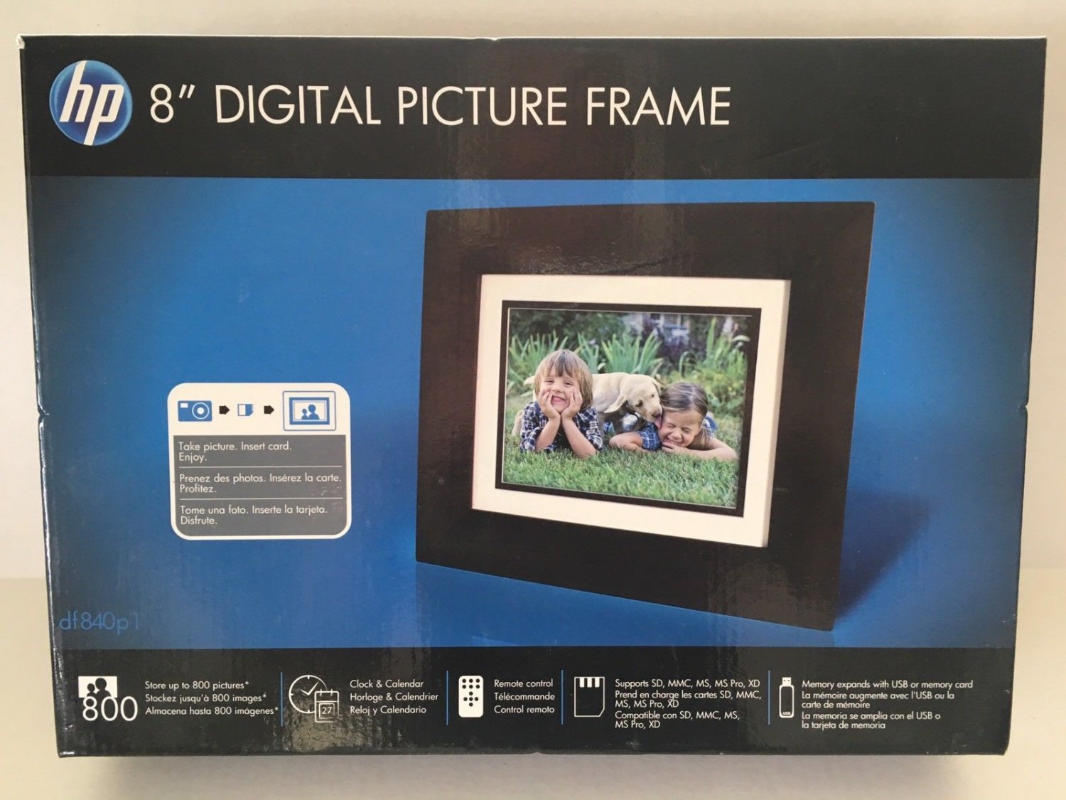 HP 8 inch Digital Picture Photo Frame DF840P1 Stores 800 Photos NIB