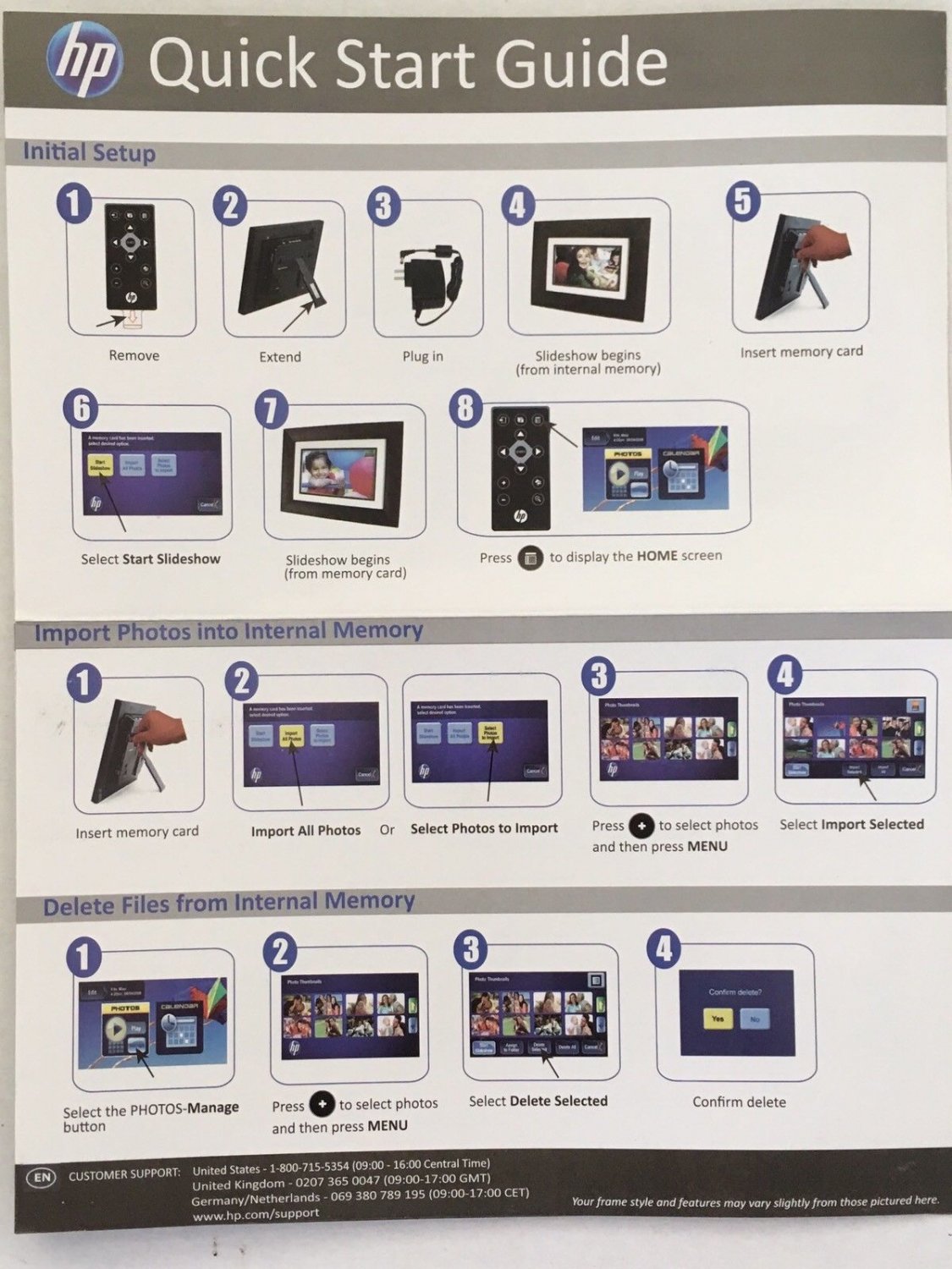 HP 8 inch Digital Picture Photo Frame DF840P1 Stores 800 Photos NIB