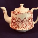 James Kent Ltd Fenton England Red Garland Teapot