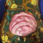 Pitcher English Copper Lusterware Colorful Floral Foliage Design