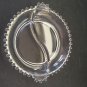 Beaded Glass Nut Candy Relish Divided Dish Imperial Candlewick Handles Vintage