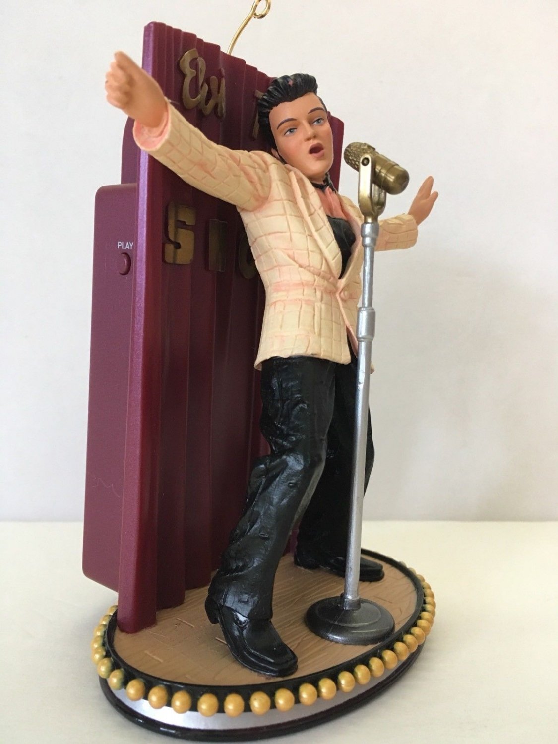 Elvis Presley The King of Rock and Roll MUSICAL Ornament Carlton NIB 2002