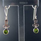 Natural green peridot triskelion earrings [JWL-E42D7]