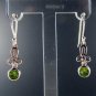 Natural green peridot triskelion earrings [JWL-E42D7]