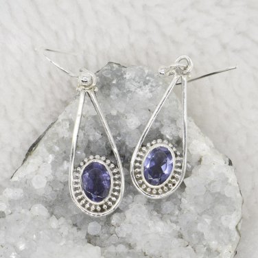 Stunning iolite sterling silver earrings [JWL-EE65C-RIPP]