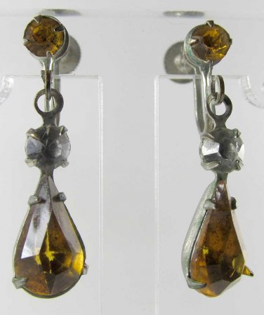 Antique Citrine Screw-back earrings circa 1910 [JWL-E1910-ERF]