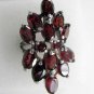 10ct Garnet Floral Cluster Spray Ring Size 6.75 [JWL_RB9A3]