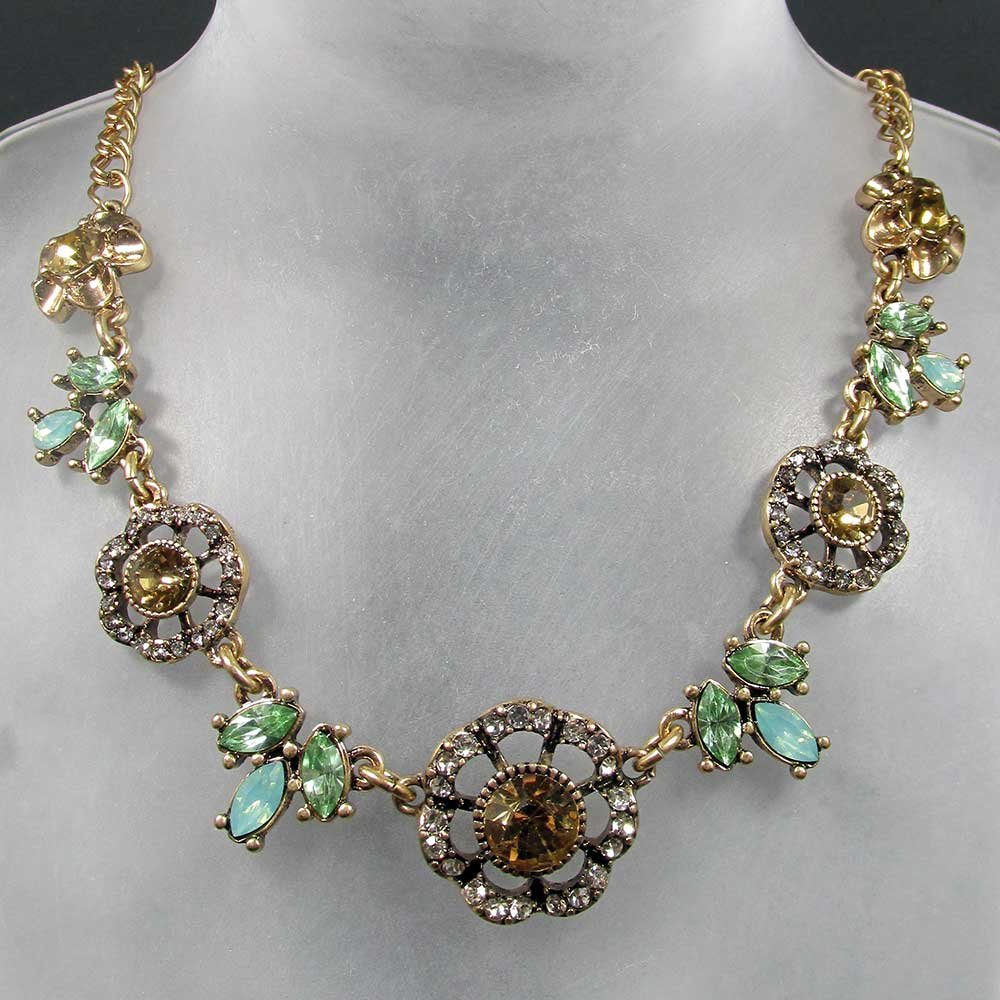 Betsey Johnson Rhinestone Flower Necklace