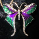 Betsey Johnson Enamel Crystal Butterfly Pendant Opera Necklace/Brooch Betsey Johnson Enamel Crystal Butterfly Pendant Opera Necklace/Brooch