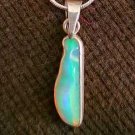 6 ct Blue Welo Opal Pendant and 20" Sterling Silver Snake Chain [JWL_NO12C_FFPP]