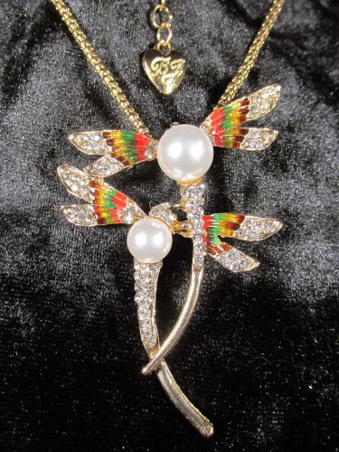 Double Dragonfly necklace [JWL_NBJA3_OPP]