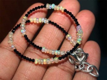 Natural Welo Opal & Spinel Bracelet