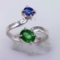Natural Tsavorite & Sapphire Ring Sz 5