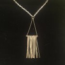 Silver Triangle Tassel Necklace