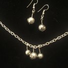 Gray Swirl Pearl Necklace and Earrings Set