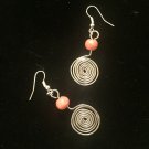 Coral Wood Swirl Earrings