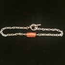 Orange Glass & Chain Bracelet