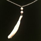 Yellow Tassel and Pearl Necklace