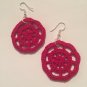 Wagonwheel Red Crochet Earrings